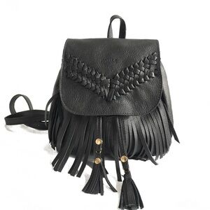 Small leather backpack boho style purse